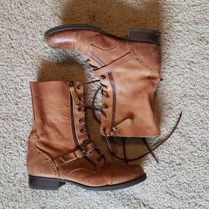 Aldo combat boots brown leather